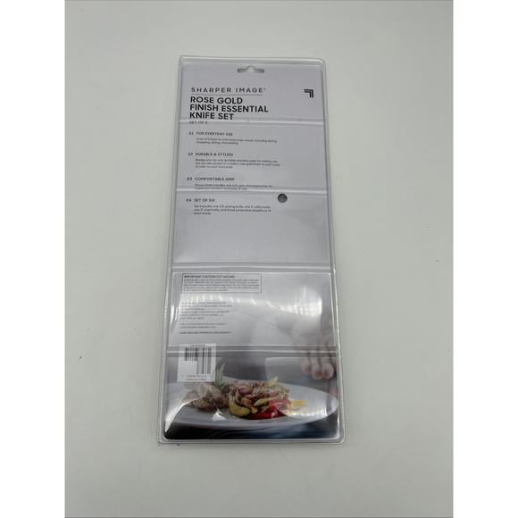 Sharper Image Rose Gold Finish Knife Set 3 Knives Sheaths Pairing Utility Chef - Picture 5 of 7